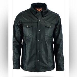 Men's Leather Shirt Jacket
